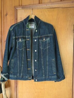 Unisex Old Navy Dark Blue Denim Trucker Jacket